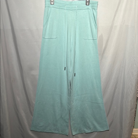 Rhonda Shear Blue Wide‎ Leg Pants High-Waisted Comfort XL - Picture 1 of 15